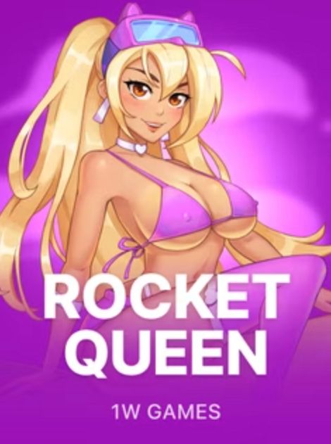 Слот Rocket Queen с блондинкой-пилотом на фиолетовом фоне